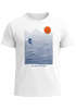 Herren T-Shirt Surfshirt mit Wellenlinien, Sonne & Surfer Motiv – Sommer Grafikshirt im minimalistischen Look Fashion Streetstyle Neverless®preview