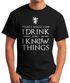 Herren T-Shirt Tasse Trinkspruch I drink and I know things Fun-Shirt Moonworks®preview