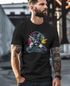 Herren T-Shirt Techno DJ Katze Electronic Music Rave Festival Printshirt Fashion Streetstyle Neverless®preview