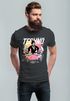 Herren T-Shirt Techno Print Musik Retro Grafik Aufdruck Schriftzug Fashion Streetstyle Neverless®preview