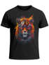 Herren T-Shirt Tiger Print Aufdruck Flammen Sommer Sonnenbrille Kunst Fashion Streetstyle Neverless®preview