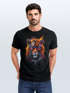 Herren T-Shirt Tiger Print Aufdruck Flammen Sommer Sonnenbrille Kunst Fashion Streetstyle Neverless®preview