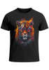 Herren T-Shirt Tiger Print Aufdruck Flammen Sommer Sonnenbrille Kunst Fashion Streetstyle Neverless®preview