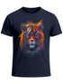 Herren T-Shirt Tiger Print Aufdruck Flammen Sommer Sonnenbrille Kunst Fashion Streetstyle Neverless®preview