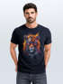 Herren T-Shirt Tiger Print Aufdruck Flammen Sommer Sonnenbrille Kunst Fashion Streetstyle Neverless®preview