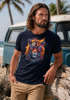 Herren T-Shirt Tiger Print Aufdruck Flammen Sommer Sonnenbrille Kunst Fashion Streetstyle Neverless®preview