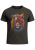 Herren T-Shirt Tiger Print Aufdruck Flammen Sommer Sonnenbrille Kunst Fashion Streetstyle Neverless®preview