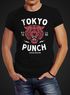 Herren T-Shirt Tigerkopf Print Vintage Style Japan Design Tokio Punch Schriftzug Fashion Streetstyle Slim Fit Neverless®preview