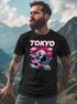 Herren T-Shirt Tokyo Japan Fuji Frontprint Grafik Japanische Schriftzeichen Männer Fashion Streetstyle Neverless®preview