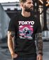 Herren T-Shirt Tokyo Japan Fuji Frontprint Grafik Japanische Schriftzeichen Männer Fashion Streetstyle Neverless®preview