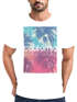 Herren T-Shirt Top California Palmen Sommer Foto Print Aufdruck Abstrakt Fashion Streetstyle Neverless®preview