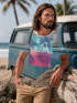 Herren T-Shirt Top California Palmen Sommer Foto Print Aufdruck Abstrakt Fashion Streetstyle Neverless®preview
