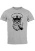 Herren T-Shirt Totenkopf Kapitän Captain Skull Hipster Slim Fit Neverless®preview