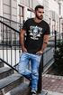 Herren T-Shirt Totenkopf Kopfhörer Stay True Bart Hipster Headphone Neverless®preview