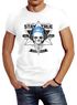 Herren T-Shirt Totenkopf Kopfhörer Stay True Bart Hipster Headphone Neverless®preview