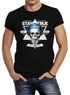 Herren T-Shirt Totenkopf Kopfhörer Stay True Bart Hipster Headphone Neverless®preview