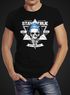 Herren T-Shirt Totenkopf Kopfhörer Stay True Bart Hipster Headphone Neverless®preview