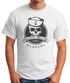 Herren T-Shirt Totenkopf Matrose Anker Motiv Skull Emblem Schriftzug Moin Moin Hamburg Fun-Shirt Spruch Moonworks®preview