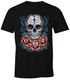 Herren T-Shirt - Totenkopf Rockabilly Sugar Skull Tattoo Blumen - MoonWorks®preview
