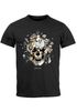 Herren T-Shirt Totenkopf Rosen Skull Roses Schädel Slim Fit Neverless®preview
