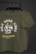Herren T-Shirt Totenkopf Schrift Only Good Vibes Skull Summer Sommer Retro Vintage Printshirt Fashion Streetstyle Neverless®preview