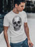Herren T-Shirt Totenkopf Skull Totenschädel Aufdruck Print Motiv Fashion Streetstyle Neverless®preview