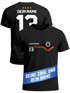 Herren T-Shirt Trikot WM Fußball-Sommer 2026 Motiv auf Vorder- und Rückseite personalisierbar mit Name und Trikotnummer Deutschlandshirt Moonworks®preview