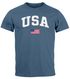 Herren T-Shirt USA Schriftzug College Retro US Flagge Amerika Fashion Streetstyle Neverless®preview