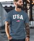 Herren T-Shirt USA Schriftzug College Retro US Flagge Amerika Fashion Streetstyle Neverless®preview