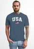 Herren T-Shirt USA Schriftzug College Retro US Flagge Amerika Fashion Streetstyle Neverless®preview