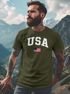 Herren T-Shirt USA Schriftzug College Retro US Flagge Amerika Fashion Streetstyle Neverless®preview