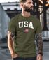 Herren T-Shirt USA Schriftzug College Retro US Flagge Amerika Fashion Streetstyle Neverless®preview