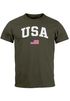 Herren T-Shirt USA Schriftzug College Retro US Flagge Amerika Fashion Streetstyle Neverless®preview