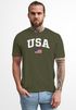 Herren T-Shirt USA Schriftzug College Retro US Flagge Amerika Fashion Streetstyle Neverless®preview