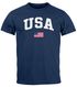 Herren T-Shirt USA Schriftzug College Retro US Flagge Amerika Fashion Streetstyle Neverless®preview