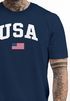 Herren T-Shirt USA Schriftzug College Retro US Flagge Amerika Fashion Streetstyle Neverless®preview