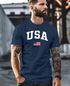 Herren T-Shirt USA Schriftzug College Retro US Flagge Amerika Fashion Streetstyle Neverless®preview