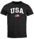 Herren T-Shirt USA Schriftzug College Retro US Flagge Amerika Fashion Streetstyle Neverless®preview