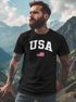 Herren T-Shirt USA Schriftzug College Retro US Flagge Amerika Fashion Streetstyle Neverless®preview