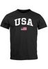 Herren T-Shirt USA Schriftzug College Retro US Flagge Amerika Fashion Streetstyle Neverless®preview