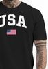 Herren T-Shirt USA Schriftzug College Retro US Flagge Amerika Fashion Streetstyle Neverless®preview