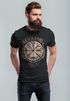 Herren T-Shirt Vegvisir Runenkompass nordischer Kompass Wikinger Nordmänner Mythologie Neverless®preview