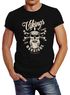 Herren T-Shirt Vikings Skull Wikinger Totenkopf Bart Slim Fit Neverless®preview