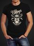 Herren T-Shirt Vikings Skull Wikinger Totenkopf Bart Slim Fit Neverless®preview