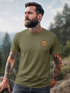 Herren T-Shirt Wald Bäume Logo Badge Naturliebhaber Outdoor Fashion Streetstyle Neverless®preview