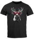 Herren T-Shirt Weihnachten Aufdruck Rentier Hirsch mit Sonnenbrille Weihnachtsshirt Männer Moonworks®preview