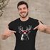 Herren T-Shirt Weihnachten Aufdruck Rentier Hirsch mit Sonnenbrille Weihnachtsshirt Männer Moonworks®preview