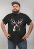 Herren T-Shirt Weihnachten Aufdruck Rentier Hirsch mit Sonnenbrille Weihnachtsshirt Männer Moonworks®preview