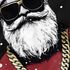 Herren T-Shirt Weihnachten Aufdruck Santa mit Sonnenbrille und Goldkette HoHoHo XMAS Moonworks®preview