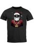 Herren T-Shirt Weihnachten Aufdruck Santa mit Sonnenbrille und Goldkette HoHoHo XMAS Moonworks®preview